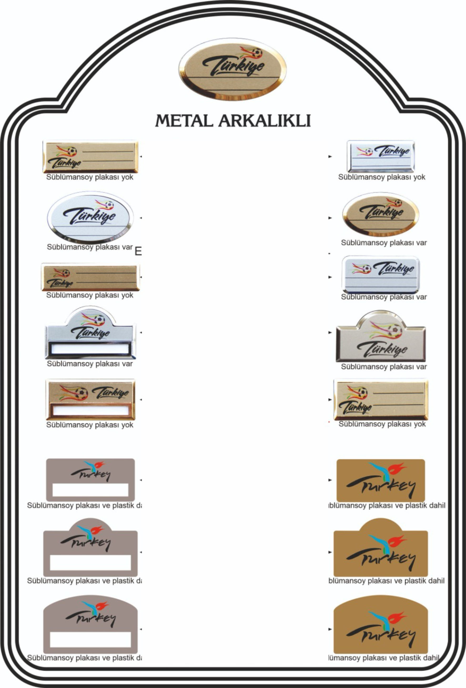 METAL YAKA İSİMLİKLERİ